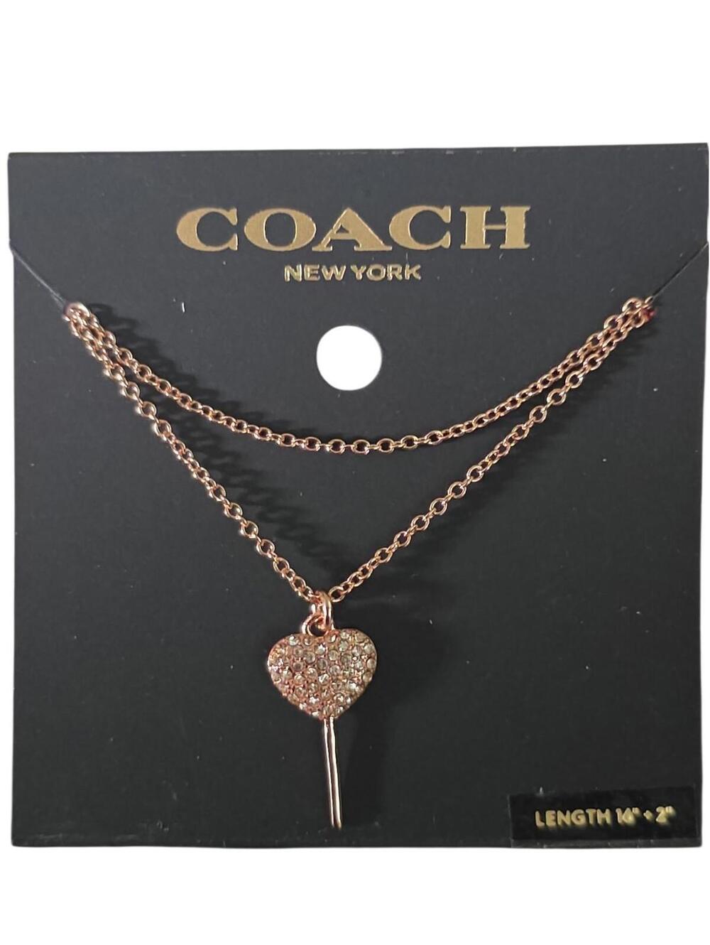 Coach Rose Gold Heart Lollipop Pendant Necklace - Picture 2 of 3